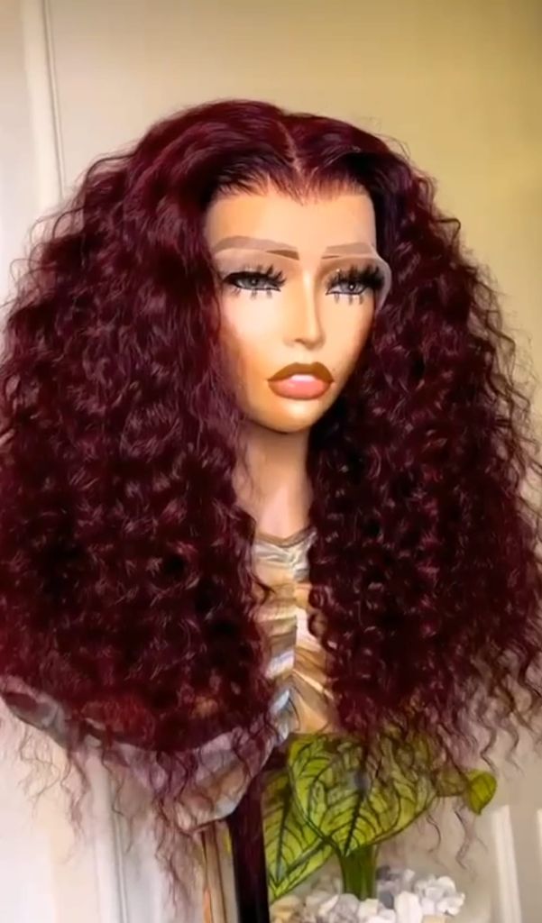 Burgundy Curly Wig