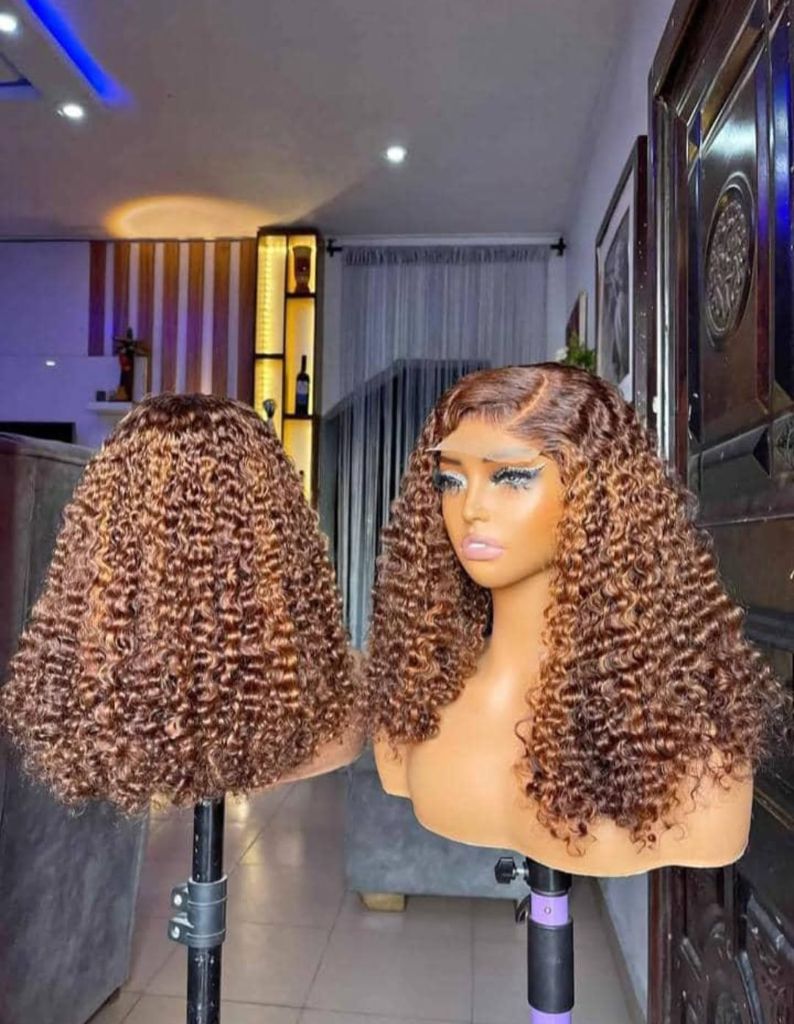 Honey Blonde Curly Bob