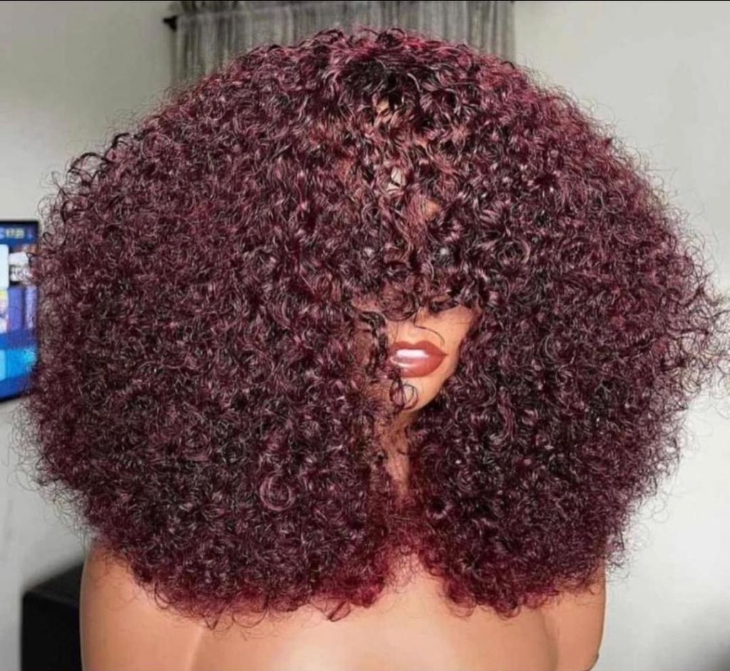 Burgundy Afro Curly