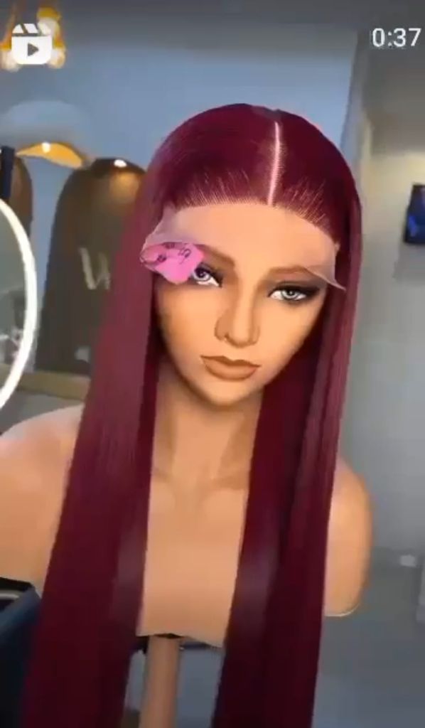 Burgundy Straight Silk